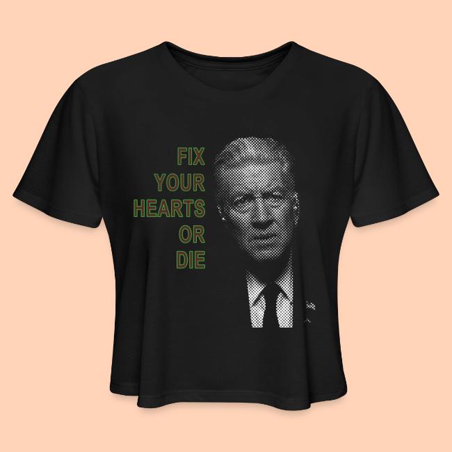 Fix Your Hearts or Die Gordon Cole crop top in black